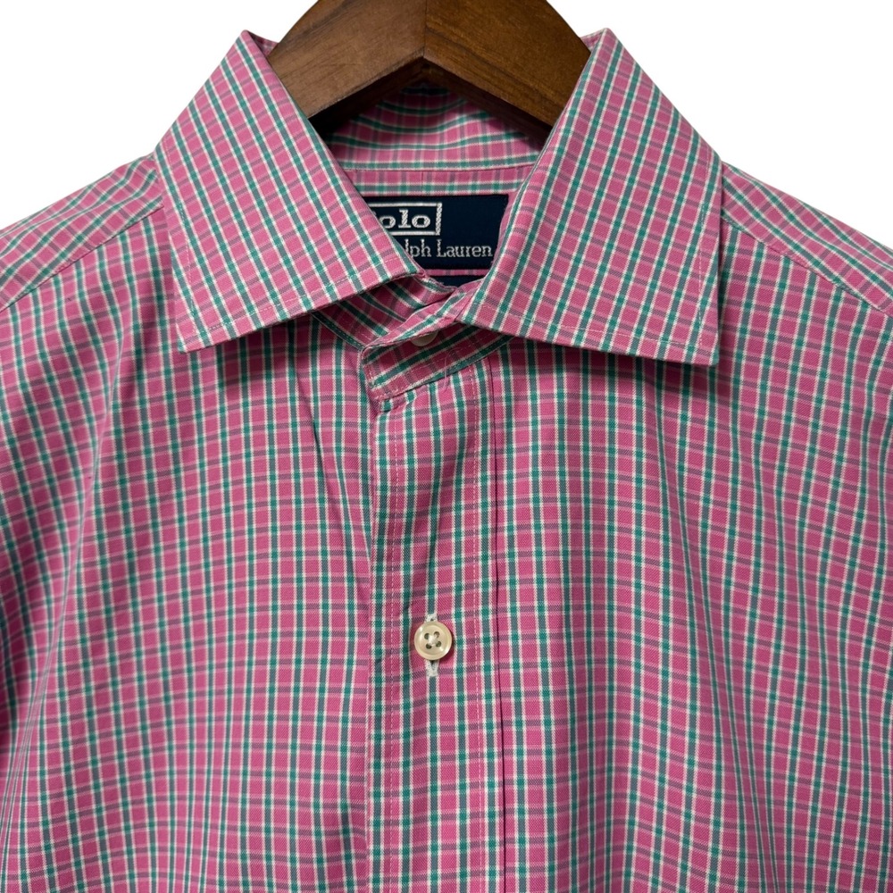 Polo Ralph Lauren Button Down Men 15.5 32/33 Regent Classic Fit Plaid Cotton